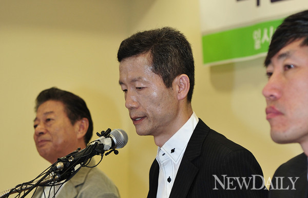 ▲ 2012.7.25 김영환 씨가 기자회견을 하고 있다. ⓒ 뉴데일리 정상윤 기자
