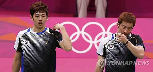 ▲ 왼쪽부터 이용대, 정재성.