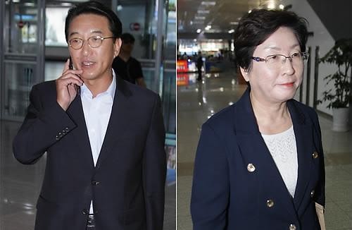 ▲ 새누리당은 16일 4.11 총선 공천헌금 파문의 당사자인 현기환 전 의원을 제명했다. 왼쪽부터 현기환 전 의원, 현영희 의원. ⓒ 연합뉴스