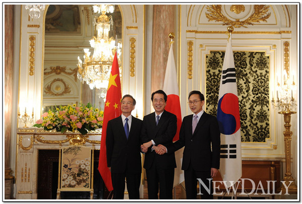 ▲ 지난해 일본 대지진 당시 일본에 모인 한-중-일 정상들 ⓒ 뉴데일리