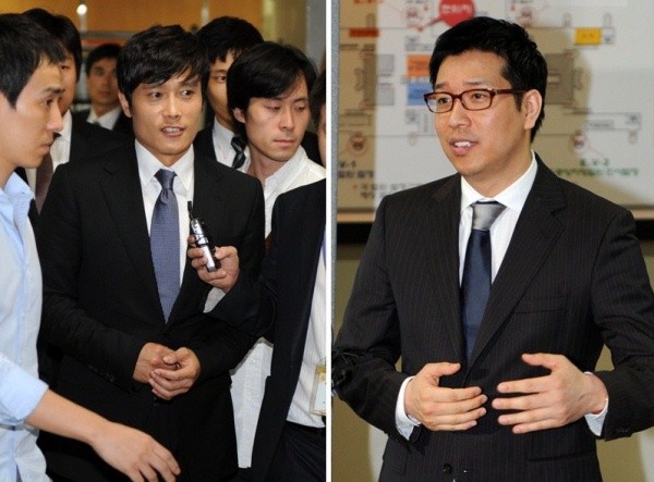 ▲ 또 다시 법정에서 '고소인'과 '피고소인'으로 만나게 된 배우 이병헌과 방송인 강병규.  ⓒ 뉴데일리