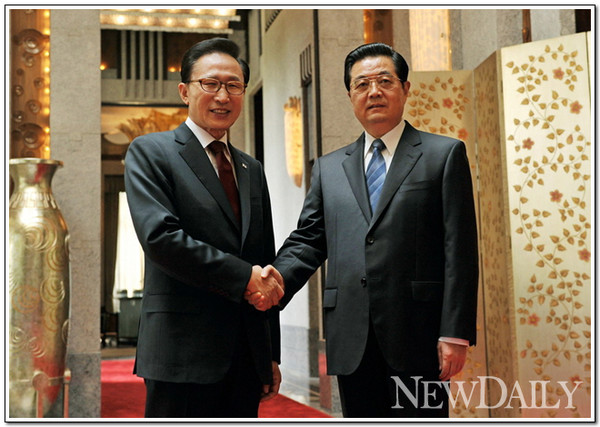 ▲ 이명박 대통령과 후진타오 중국 국가주석 ⓒ 자료사진