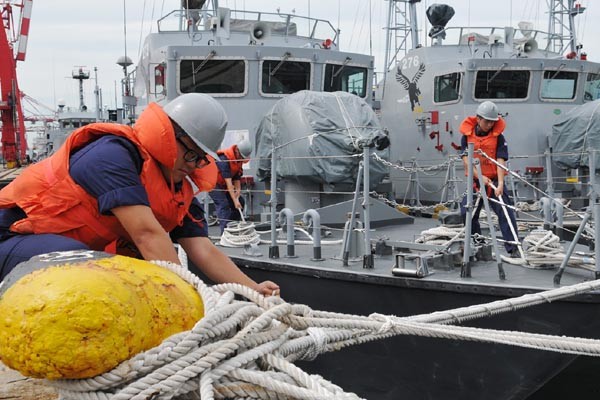 ▲ 인천항으로 피항 중인 해군 2함대 소속 초계함들.