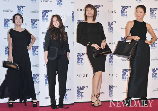 ▲ 이날 행사에 참석한 연예인들 대부분 검정색 옷을 입고 등장했다 ⓒ 정상윤