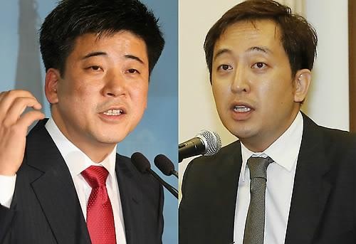 ▲ 새누리당 정준길 전 공보위원(왼쪽)이 안철수 측에 불출마를 종용하는 전화통화를 들었다는 택시기사의 주장이 보도된 뒤 11일 오후까지 연락이 닿지 않고 있다. 오른쪽은 금태섭 변호사. ⓒ 연합뉴스