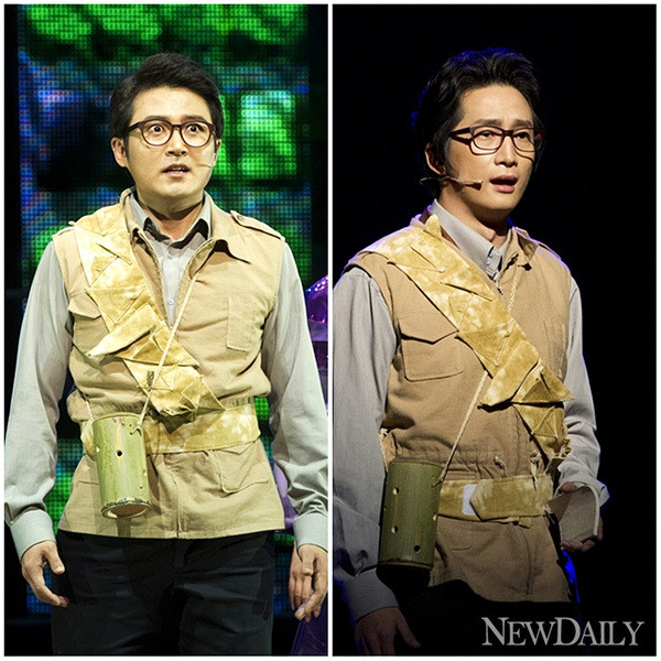 ▲ 창작 뮤지컬 ‘부활 더 골든데이즈’ 나비박사 석주명역 임호와 뮤지컬 배우 박완ⓒ양호상기자