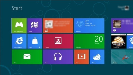 ▲ MS 윈도우 8  초기화면 ⓒ 캡쳐화면
