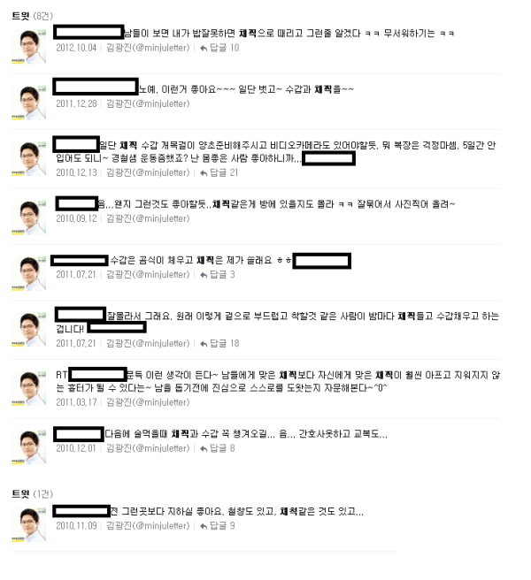 ▲ 민주통합당 김광진 의원 트위터
