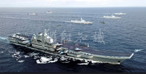 ▲ 중국 첫 항공모함 전단.