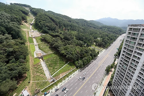 ▲ 지난 6월 15일 복구공사를 끝낸 우면산 산사태 현장.ⓒ 연합뉴스