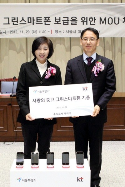 ▲ ⓒ왼쪽부터 KT SI부문장 송정희 부사장, 서울시 김상범 부시장.