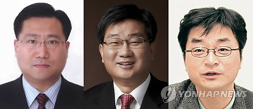 ▲ 민주당 문재인 후보 선대위에서 퇴진키로 한 친노 핵심 인사. (왼쪽부터) 양정철 전 청와대 홍보기획비서관, 전해철 전 청와대 민정수석, 이호철 전 청와대 민정수석 ⓒ연합뉴스