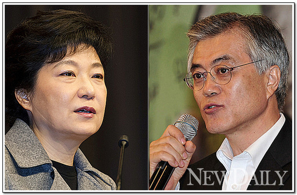 ▲ 새누리당 박근혜 대통령 후보(왼쪽)과 민주통합당 문재인 후보의 네거티브 공방전이 가열되고 있다. ⓒ 정상윤 기자