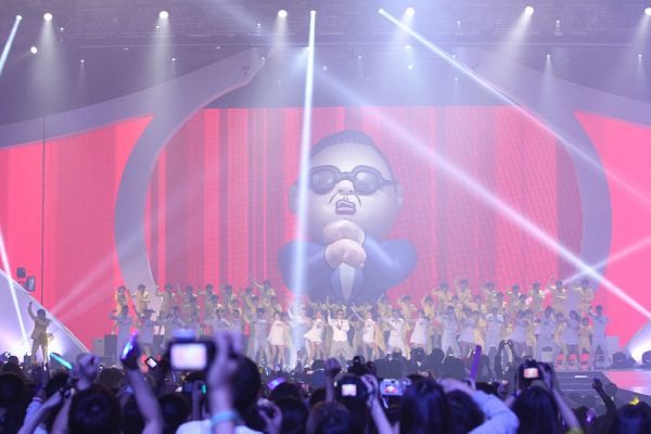 ▲ 히트곡 '강남스타일'을 열창하는 싸이.