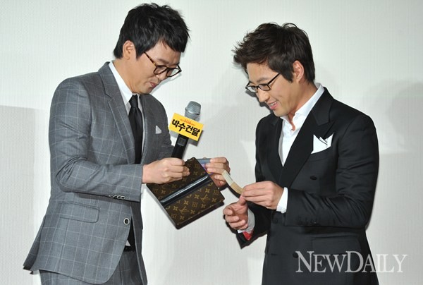 ▲ 영화 '박수건달' 제작발표회에 참여한 김정태, 박신양ⓒ이종현 기자