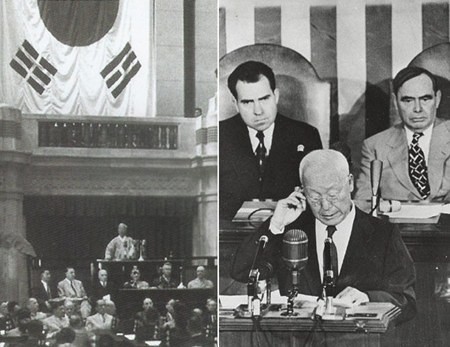 ▲ 이승만 좌.815 연설 우.미의회 연설