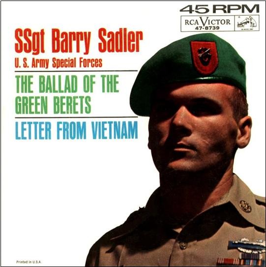 ▲ ‘The Ballad of Green Beret’ 오리지널 싱글레코드 표지ⓒ소장자 이현표.