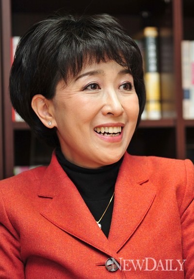 젊은이들에게 행복의 가치에 대해 당부하는 정미홍 대표. ⓒ정상윤 기자