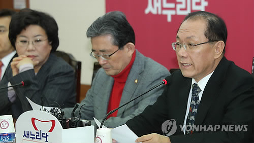 ▲ 새누리당 황우여 대표가 13일 오전 여의도당사에서 열린 새누리당 최고중진연석회의에서 북핵 문제와 관련해 발언하고 있다. ⓒ연합뉴스