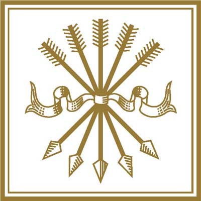 ▲ 유대 금융재벌 로스차일드 가문의 로고. 화살은 마이어 암셀 로스차일드의 다섯 아들을 뜻한다.