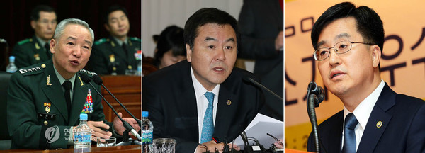 ▲ 왼쪽부터 남재준 국정원장 내정자, 신제윤 금융위원장 내정자, 김동연 국무조정실장 내정자 ⓒ 연합뉴스