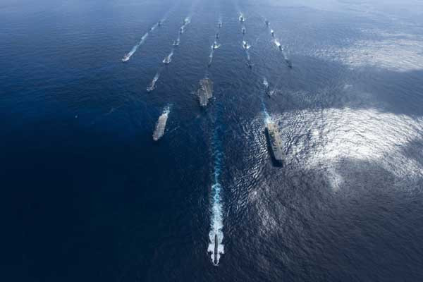 ▲ 키 리졸브/포어 이글 훈련에 참가하는 미군의 평균적인 규모.