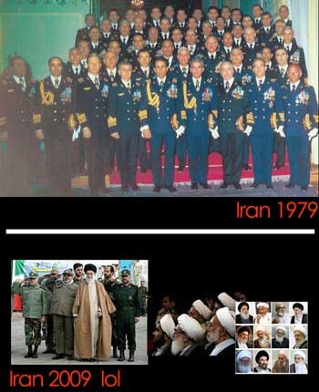 ▲ 해외 네티즌이 만든 1979년 혁명 전 이란군과 2009년 이란군의 비교사진. 이렇게 될 중동 최대의 우방국을 잃을 때 카터 정권은 무능력의 극치를 보여줬다. 그런 카터 행정부는 주한미군도 모두 철수시키려 했다.