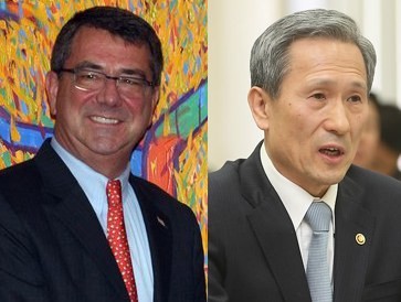 ▲ 좌 애쉬튼 카터 美국방부 부장관, 김관진 舊국방부 장관ⓒ연합뉴스