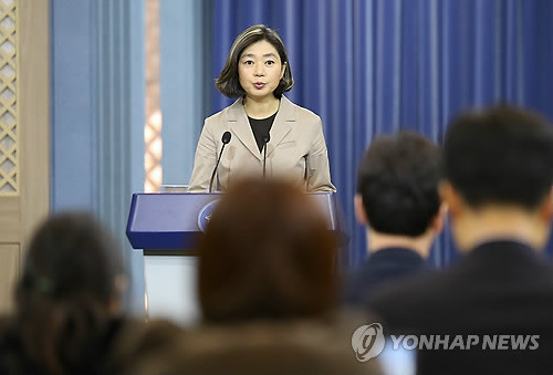 ▲ 26일 오전 일어난 안행부 국가종합전산망 장애와 관련해 청와대 김행 대변인이 브리핑을 하고 있다.ⓒ 연합뉴스