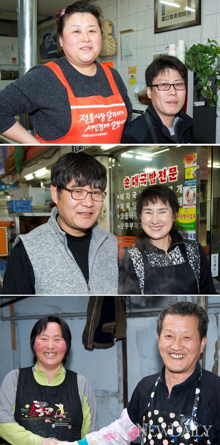 ▲ 부부손만두 이정미, 박정규(왼쪽부터) 부부사장, 화천식당 엄태성, 하순정(왼쪽부터) 부부사장, 행복이네집 이숙희, 윤충용(왼쪽부터) 부부사장 ⓒ 정상윤