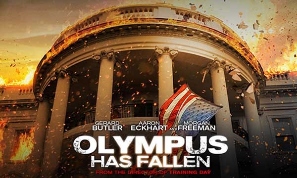 ▲ 영화  포스터. 북한 출신 테러리스트가 한미 정상회담 중인 백악관을 습격해 한국 대통령을 죽이고 미국 대통령을 인질로 붙잡는다는 내용도 들어 있다.