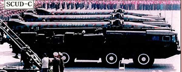 ▲ 북한의 스커드-C 미사일. 우리나라를 공격하는 데 주로 사용할 무기다.