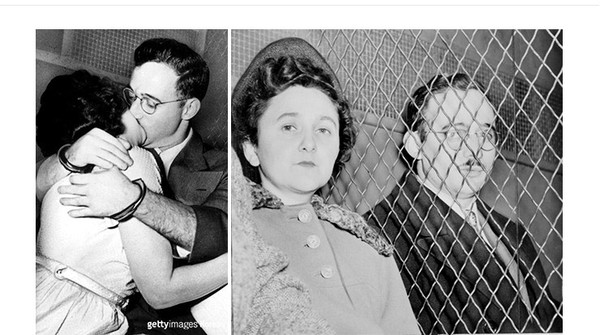 ▲ 소련 간첩 로젠버그 부부. 구속되자 세계의 지식인들이 구명운동을 벌였다. 사르트르, 교황까지.