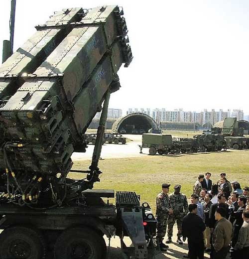 ▲ 경기 오산 미군기지에서 일반에 공개한 패트리어트 PAC-3 미사일.