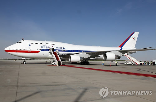 ▲ 대통령 전용기로 사용하는 전세기. ⓒ연합뉴스