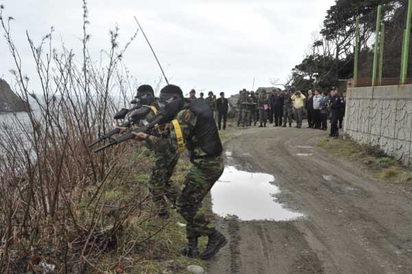 ▲ 울릉도에서 열린 통합방위본부의 훈련 모습.
