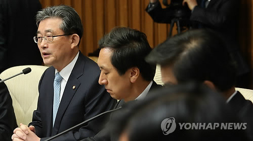 ▲ 16일 국회에서 열린 새누리당 확대원내대책회의에서 모두발언을 하고 있는 이한구 원내대표. ⓒ연합뉴스