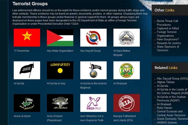 ▲ 美NCTC 홈페이지에 있는 주요 테러리스트 조직 명단. NCTC는 50개를 꼽았지만 실제 세계 테러조직의 숫자는 470개 내외라고 한다.