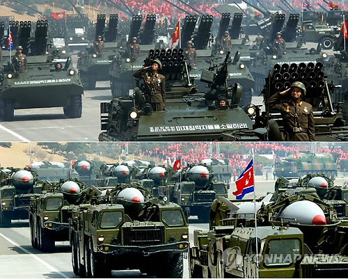 북한 장사정포와 미사일.
