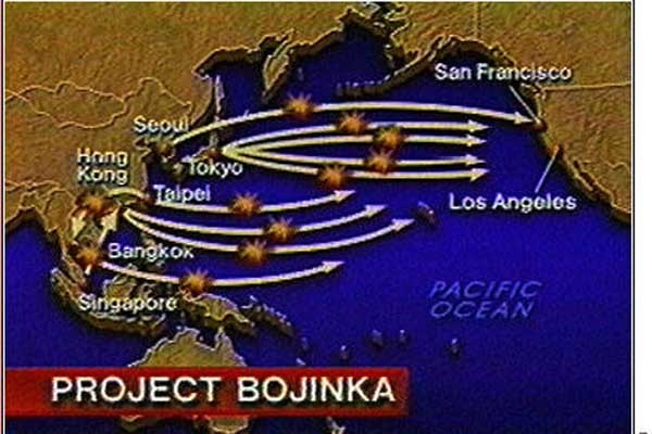 ▲ 9.11테러 이후 美CIA가 밝혀낸 '보진카 작전'의 개요. 우리나라 민항기를 납치하려 했다.