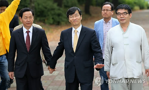 ▲ 곽노현 전 교육감과 김상곤 경기도교육감(자료사진).ⓒ 연합뉴스