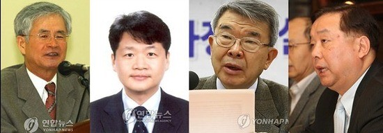 ▲ '백년전쟁' 동영상에 출연한 역사학자들. 이만열, 정병준, 서중석, 주진오(연합뉴스).ⓒ