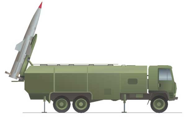 ▲ 북한의 단거리 미사일 'KN-02'의 모습. 소련제 SS-21을 개량한 것으로 추정된다.