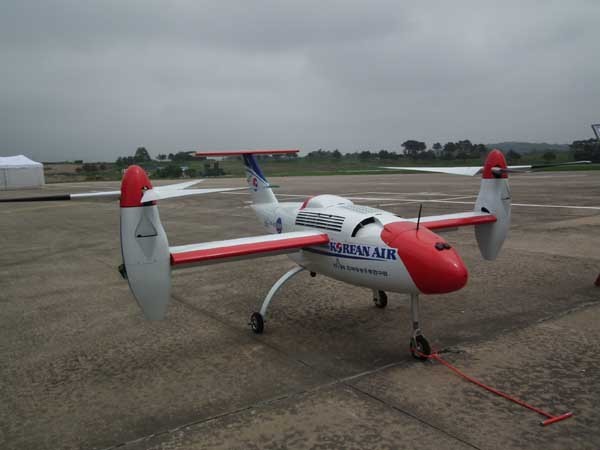 ▲ 대한항공과 항공우주연구원이 공동개발한 '틸트로터 UAV'. 세계에서 세 번째로 만들었다.