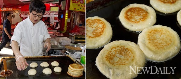 ▲ 오후2시가 돼야 먹을수 있는 생선골목 입구 최선환 사장이 운영하는 호떡집 ⓒ정상윤