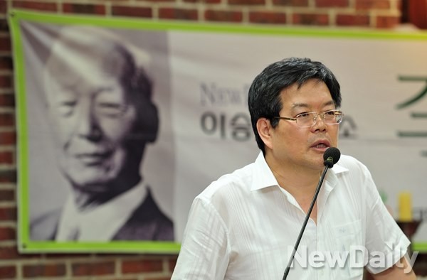 ▲ 지난 13일 서울 중구 정동제일교회에서 열린 제28회 이승만포럼에 발표자로 참가한 서상문 강사.ⓒ정상윤