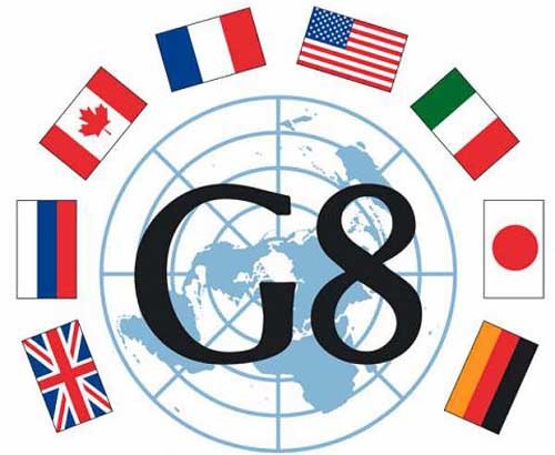 ▲ G8 정상회의 로고. 세계를 움직이는 강대국들이다.