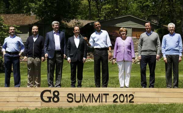 2012년 G8 정상회의에 모인 G8 정상들.