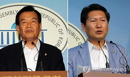 ▲ 서상기 국회 정보위원장(왼쪽사진)과 정청래 민주당 정보위 간사가 20일 국회 정론관에서 각각 기자회견을 열고 있다. 서상기 위원장은 노무현 전 대통령 NLL포기발언 전면 공개와 관련한 기자회견을, 정청래 간사는 그에 반박하는 기자회견을 했다.ⓒ연합뉴스