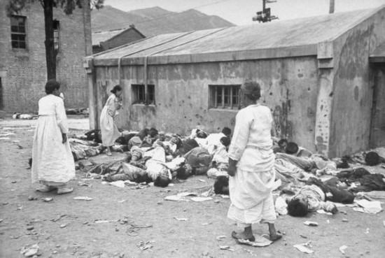 ▲ 여수순천 반란군에 학살된 양민시체.(자료사진)